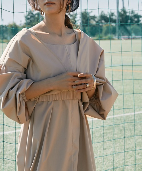 titivate（ティティベイト）の「Vﾈｯｸｼｮｰﾄﾄｯﾌﾟｽ×ｷｬﾐｿｰﾙﾜﾝﾋﾟｰｽ（ワンピース・レディース・イエロー/ライトブラウン/ブラック/ライトベージュ・S/L/M）」の13枚目の写真