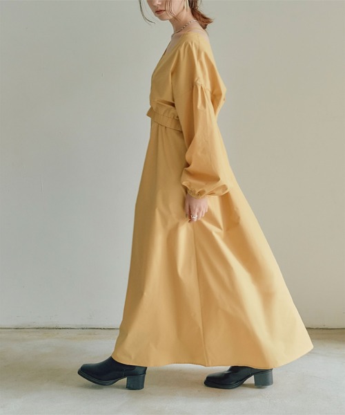 titivate（ティティベイト）の「Vﾈｯｸｼｮｰﾄﾄｯﾌﾟｽ×ｷｬﾐｿｰﾙﾜﾝﾋﾟｰｽ（ワンピース・レディース・イエロー/ライトブラウン/ブラック/ライトベージュ・S/L/M）」の15枚目の写真