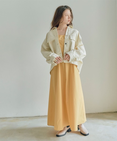 titivate（ティティベイト）の「Vﾈｯｸｼｮｰﾄﾄｯﾌﾟｽ×ｷｬﾐｿｰﾙﾜﾝﾋﾟｰｽ（ワンピース・レディース・イエロー/ライトブラウン/ブラック/ライトベージュ・S/L/M）」の16枚目の写真