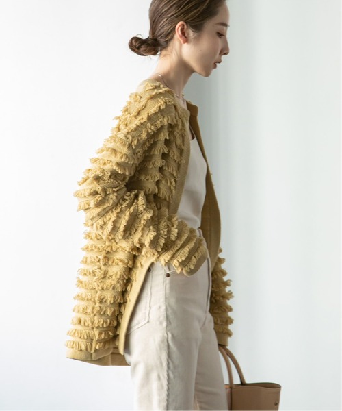 セール】フリンジニットジャケット◇（カーディガン/ボレロ）｜NOBLE