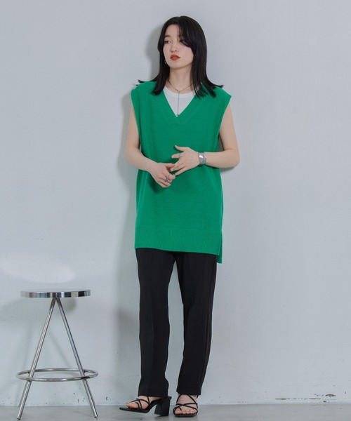 ウエストタックテーパードパンツ/セットアップ可能