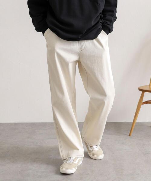 SMITH'S（スミス）の「SMITH'S(スミス)別注ペインターイージーパンツ（デニムパンツ・メンズ・オフホワイト/ネイビー・X-LARGE/LARGE/SMALL/MEDIUM）」の3枚目の写真