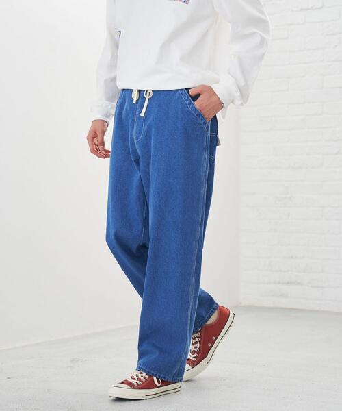 SMITH'S（スミス）の「SMITH'S(スミス)別注ペインターイージーパンツ（デニムパンツ・メンズ・オフホワイト/ネイビー・X-LARGE/LARGE/SMALL/MEDIUM）」の5枚目の写真