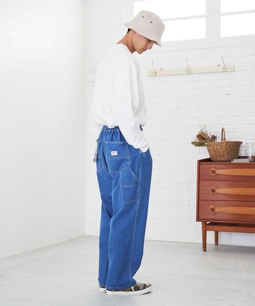 SMITH'S（スミス）の「SMITH'S(スミス)別注ペインターイージーパンツ（デニムパンツ・メンズ・オフホワイト/ネイビー・X-LARGE/LARGE/SMALL/MEDIUM）」の6枚目の写真