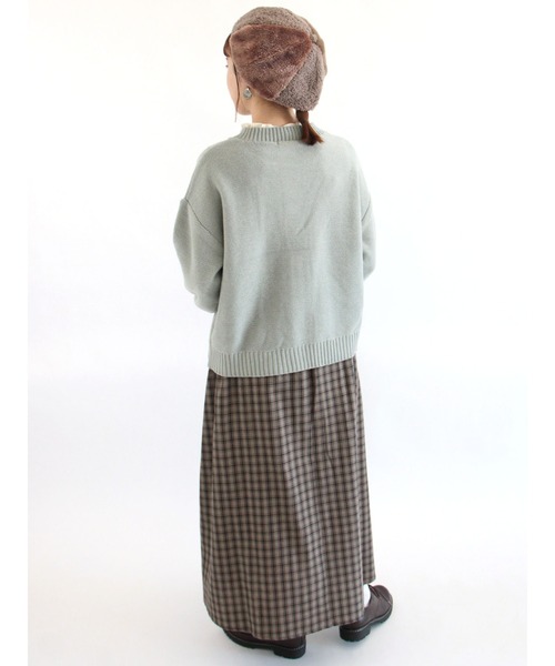 ehka sopo（エヘカソポ）の「ケーブル編みクルーネックカーディガン（カーディガン/ボレロ・レディース・キナリ/チャコール/ベージュ/ミント・ﾌﾘ-）」の7枚目の写真