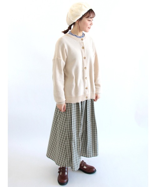 ehka sopo（エヘカソポ）の「ケーブル編みクルーネックカーディガン（カーディガン/ボレロ・レディース・キナリ/チャコール/ベージュ/ミント・ﾌﾘ-）」の16枚目の写真