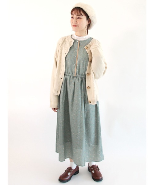 ehka sopo（エヘカソポ）の「ケーブル編みクルーネックカーディガン（カーディガン/ボレロ・レディース・キナリ/チャコール/ベージュ/ミント・ﾌﾘ-）」の18枚目の写真