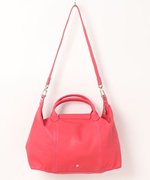 LONGCHAMP（ロンシャン）の「【LONGCHAMP】 ロンシャン　LE PLIAGE CUIR　ハンドバッグL　1630　737（ハンドバッグ・レディース・チャコールグレー/ピンク/チェリーレッド・FREE）」の4枚目の写真