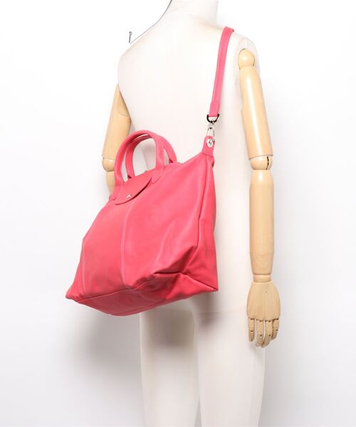 LONGCHAMP（ロンシャン）の「【LONGCHAMP】 ロンシャン　LE PLIAGE CUIR　ハンドバッグL　1630　737（ハンドバッグ・レディース・チャコールグレー/ピンク/チェリーレッド・FREE）」の9枚目の写真
