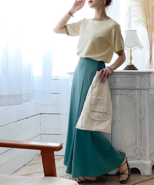 classicalelf(クラシカルエルフ)の「空前のレトロブーム。”洗える”リンガー半袖リブニット(Tシャツ/カットソー・レディース・ホワイト/ブラック/オフホワイト/グリーン/グリーン系その他・SMALL/MEDIUM/LARGE/X-LARGE)」の16枚目の写真