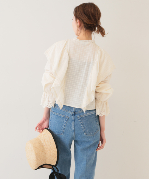 SLOBE IENA（スローブイエナ）の「ビクトリアンコットンレースブラウス◆（シャツ/ブラウス・レディース・ブルー/ナチュラル・FREE）」の13枚目の写真