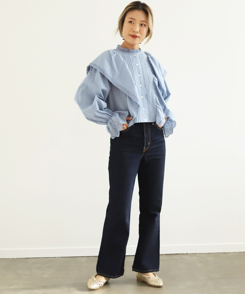 SLOBE IENA（スローブイエナ）の「ビクトリアンコットンレースブラウス◆（シャツ/ブラウス・レディース・ブルー/ナチュラル・FREE）」の14枚目の写真