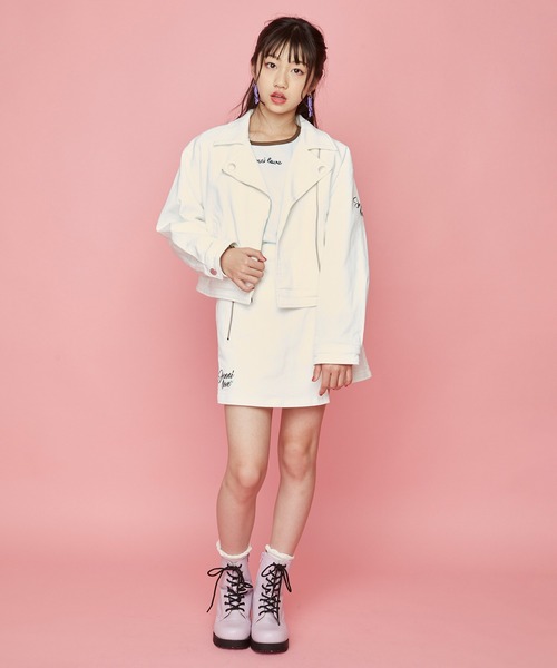 JENNI love（ジェニィラブ）の「スカート風デニムショーパン（デニムパンツ・キッズ・オフホワイト/サックスブルー・140cm/130cm/150cm/160cm）」の9枚目の写真