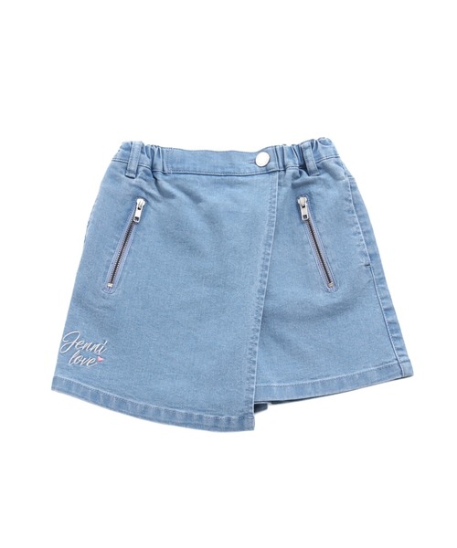 JENNI love（ジェニィラブ）の「スカート風デニムショーパン（デニムパンツ・キッズ・オフホワイト/サックスブルー・140cm/130cm/150cm/160cm）」の19枚目の写真