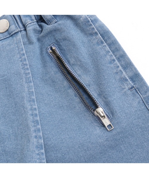 JENNI love（ジェニィラブ）の「スカート風デニムショーパン（デニムパンツ・キッズ・オフホワイト/サックスブルー・140cm/130cm/150cm/160cm）」の16枚目の写真