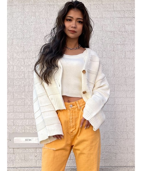 EGOIST（エゴイスト）の「カラーニットタンクトップ（タンクトップ・レディース・ホワイト/ブルー/オレンジ・FREE）」の2枚目の写真