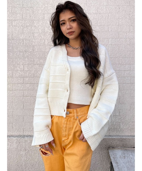 EGOIST（エゴイスト）の「カラーニットタンクトップ（タンクトップ・レディース・ホワイト/ブルー/オレンジ・FREE）」の4枚目の写真