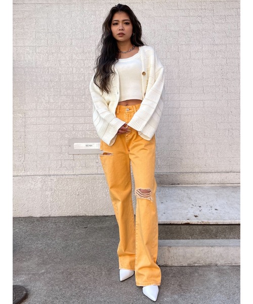 EGOIST（エゴイスト）の「カラーニットタンクトップ（タンクトップ・レディース・ホワイト/ブルー/オレンジ・FREE）」の5枚目の写真