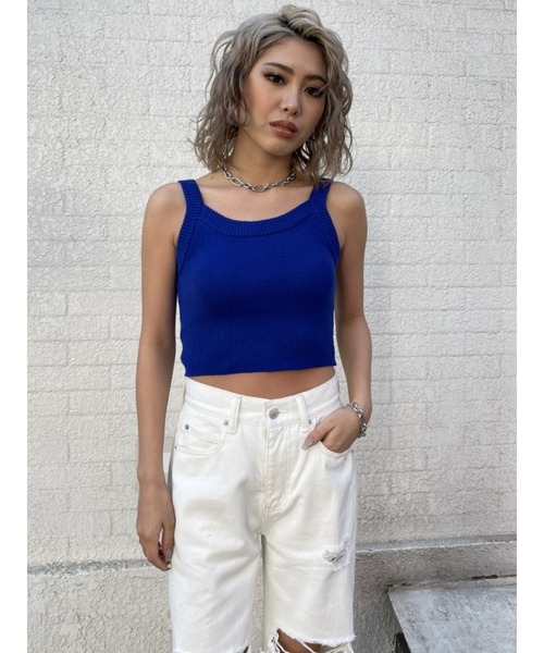 EGOIST（エゴイスト）の「カラーニットタンクトップ（タンクトップ・レディース・ホワイト/ブルー/オレンジ・FREE）」の12枚目の写真