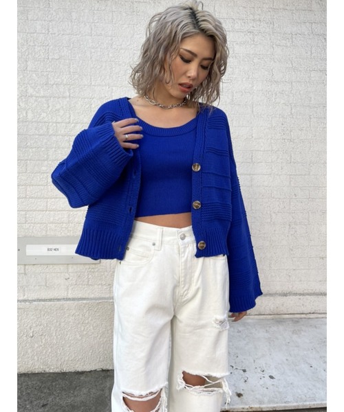 EGOIST（エゴイスト）の「カラーニットタンクトップ（タンクトップ・レディース・ホワイト/ブルー/オレンジ・FREE）」の13枚目の写真