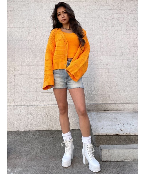 EGOIST（エゴイスト）の「カラーニットタンクトップ（タンクトップ・レディース・ホワイト/ブルー/オレンジ・FREE）」の15枚目の写真