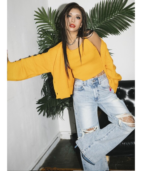 EGOIST（エゴイスト）の「カラーニットタンクトップ（タンクトップ・レディース・ホワイト/ブルー/オレンジ・FREE）」の16枚目の写真