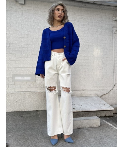 EGOIST（エゴイスト）の「カラーニットタンクトップ（タンクトップ・レディース・ホワイト/ブルー/オレンジ・FREE）」の22枚目の写真