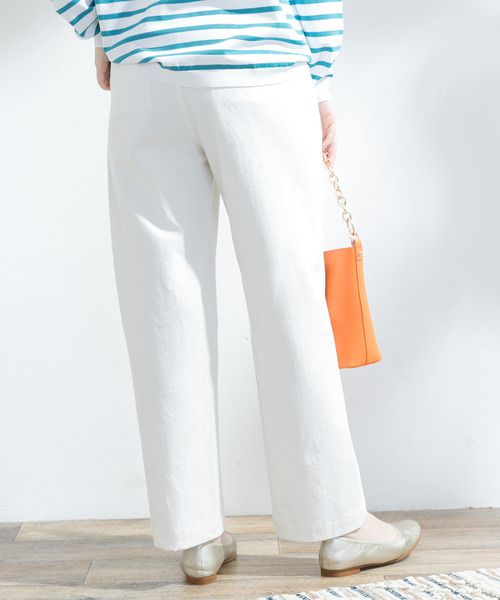 F by ROSSO（エフバイロッソ）の「F by ROSSO　デニムタックストレートパンツ（デニムパンツ・レディース・ホワイト/インディゴブルー・38/36）」の5枚目の写真