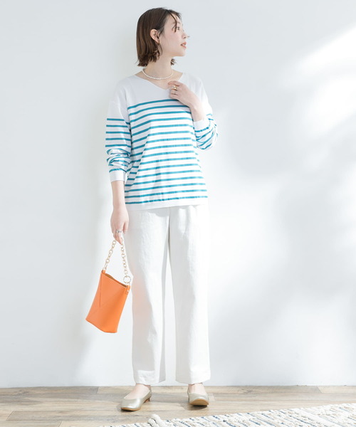 F by ROSSO（エフバイロッソ）の「F by ROSSO　デニムタックストレートパンツ（デニムパンツ・レディース・ホワイト/インディゴブルー・38/36）」の6枚目の写真