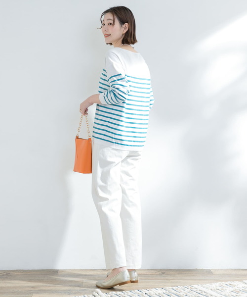 F by ROSSO（エフバイロッソ）の「F by ROSSO　デニムタックストレートパンツ（デニムパンツ・レディース・ホワイト/インディゴブルー・38/36）」の7枚目の写真