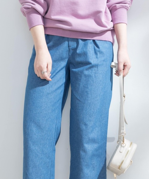 F by ROSSO（エフバイロッソ）の「F by ROSSO　デニムタックストレートパンツ（デニムパンツ・レディース・ホワイト/インディゴブルー・38/36）」の8枚目の写真