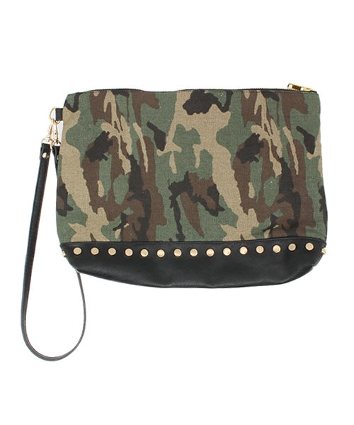 SHIPS for women(シップスフォーウィメン)の「★★スタッズ カモクラッチ(クラッチバッグ・レディース・ベージュ/オリーブ・ONE SIZE)」の3枚目の写真