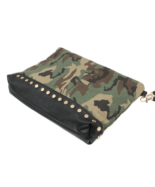 SHIPS for women(シップスフォーウィメン)の「★★スタッズ カモクラッチ(クラッチバッグ・レディース・ベージュ/オリーブ・ONE SIZE)」の8枚目の写真