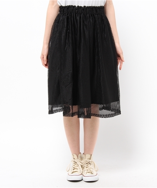 WEGO（ウィゴー）の「WEGO/メッシュミディ丈スカート（スカート・レディース・ホワイト/ブラック・FREE）」の5枚目の写真