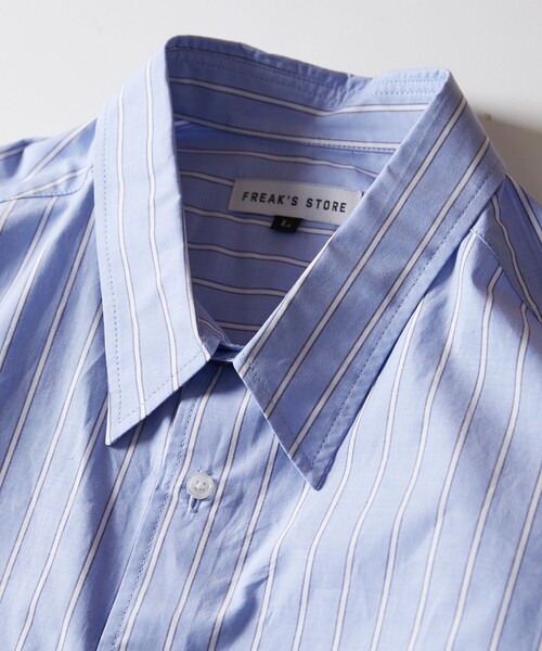FREAK'S STORE(フリークスストア)の「WEB限定 Relax Fit リラックスフィット ショートスリーブ レギュラーカラーシャツ/クレリックシャツ(シャツ/ブラウス・メンズ・サックスブルー/ブラック/グレイッシュベージュ/ブルー系その他/ブルー系その他2/オリーブ/ストライプ/ホワイト・LARGE/SMALL/MEDIUM)」の10枚目の写真