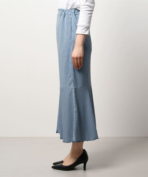 ehka sopo（エヘカソポ）の「ギンガムチェックマーメードスカート（セットアップ可）（スカート・レディース・ブラック/ブルー/グリーン・ﾌﾘ-）」の4枚目の写真