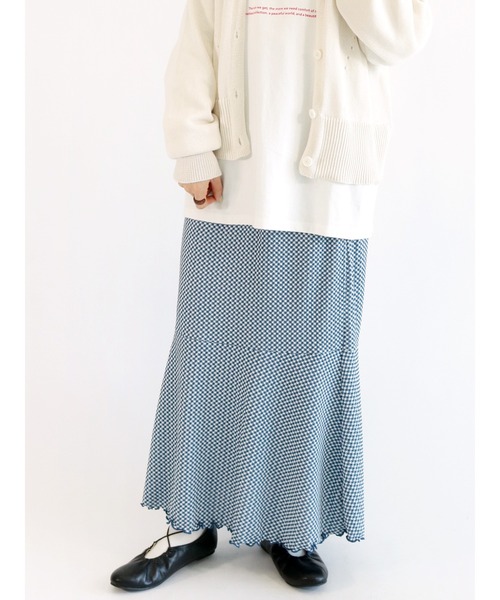 ehka sopo（エヘカソポ）の「ギンガムチェックマーメードスカート（セットアップ可）（スカート・レディース・ブラック/ブルー/グリーン・ﾌﾘ-）」の3枚目の写真