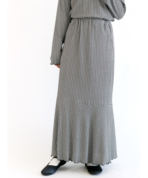 ehka sopo（エヘカソポ）の「ギンガムチェックマーメードスカート（セットアップ可）（スカート・レディース・ブラック/ブルー/グリーン・ﾌﾘ-）」の2枚目の写真