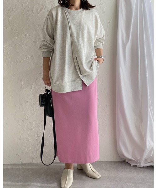 She's Closet（シーズクローゼット）の「無地ハイウエストペンシルIラインロングスカート（スカート・レディース・ブラック/レッド/グレイッシュベージュ/ピンク/ブルー・FREE）」の10枚目の写真