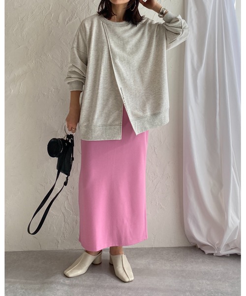 She's Closet（シーズクローゼット）の「無地ハイウエストペンシルIラインロングスカート（スカート・レディース・ブラック/レッド/グレイッシュベージュ/ピンク/ブルー・FREE）」の11枚目の写真