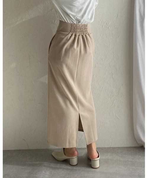 She's Closet（シーズクローゼット）の「無地ハイウエストペンシルIラインロングスカート（スカート・レディース・ブラック/レッド/グレイッシュベージュ/ピンク/ブルー・FREE）」の14枚目の写真