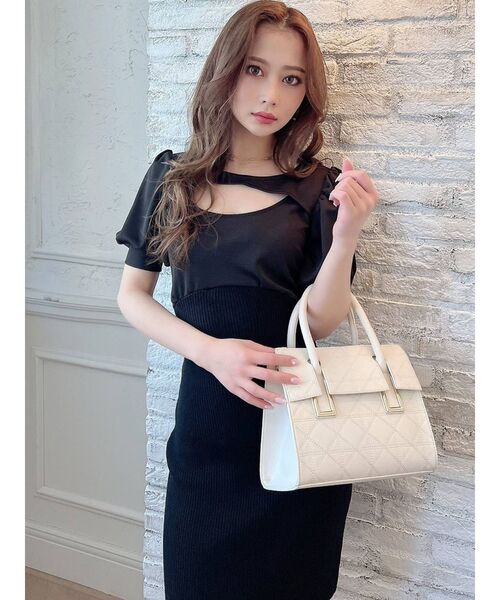 RESEXXY（リゼクシー）の「キルティングデザインハンドバッグ（ハンドバッグ・レディース・ブラック/オフホワイト/ピンク・FREE）」の11枚目の写真