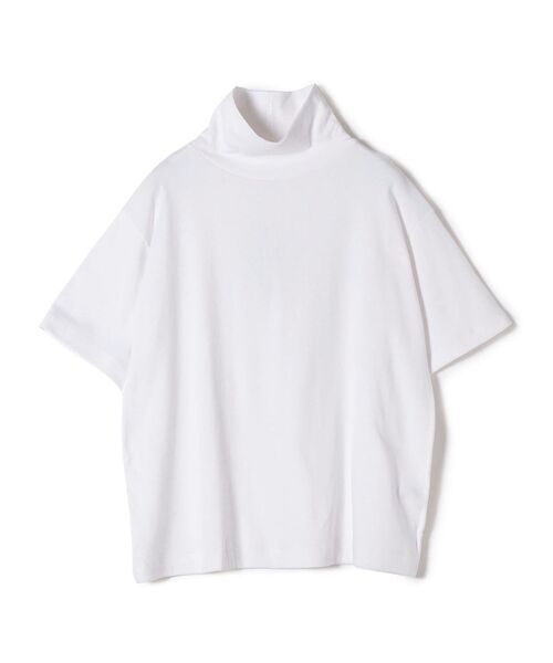 gicipi(ジチピ)の「gicipi:〈洗濯機可能〉SUALO ハイネックカットソー(Tシャツ/カットソー・レディース・ダークグレー/ホワイト・ONE SIZE)」の2枚目の写真