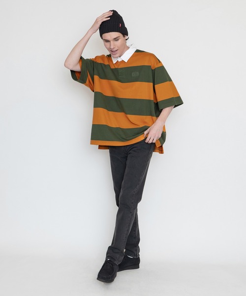 Levi's（リーバイス）の「レトロラグビーシャツ MOSSY GREEN（ポロシャツ・メンズ・マルチ・L/M/XL/S）」の9枚目の写真