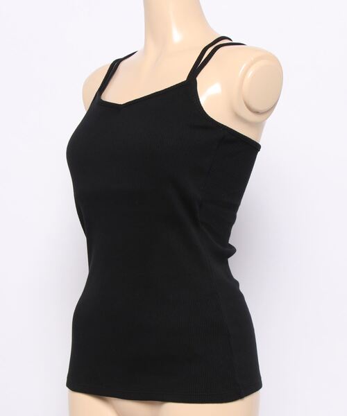 LOWRYS FARM(ローリーズファーム)の「カップ付きクロスキャミソール 267046(Tシャツ/カットソー・レディース・オフホワイト/ブラック/カーキ・FREE)」の4枚目の写真