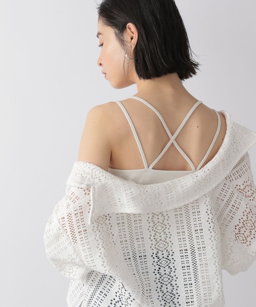 LOWRYS FARM(ローリーズファーム)の「カップ付きクロスキャミソール 267046(Tシャツ/カットソー・レディース・オフホワイト/ブラック/カーキ・FREE)」の7枚目の写真