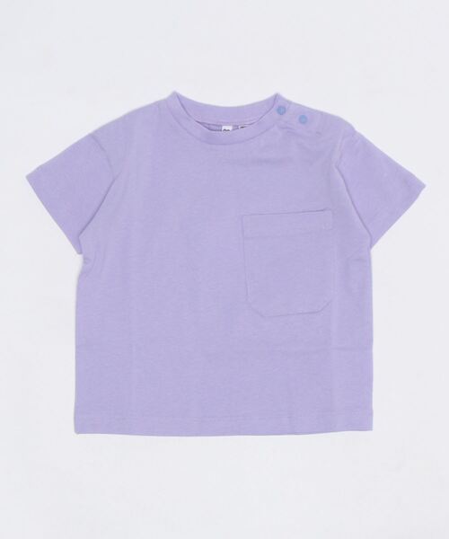 Life Support Products（ライフサポートプロダクツ）の「【コットンUSA】ポケットＴシャツ（80～150cm）（Tシャツ/カットソー・キッズ・ホワイト/ピンク/イエロー/ブルー/グリーン/ラベンダー/ベージュ系その他/グリーン系その他/パープル系その他/チャコール・90/100/110/120/80/130/95/140/150）」の7枚目の写真