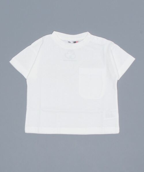 Life Support Products（ライフサポートプロダクツ）の「【コットンUSA】ポケットＴシャツ（80～150cm）（Tシャツ/カットソー・キッズ・ホワイト/ピンク/イエロー/ブルー/グリーン/ラベンダー/ベージュ系その他/グリーン系その他/パープル系その他/チャコール・90/100/110/120/80/130/95/140/150）」の2枚目の写真