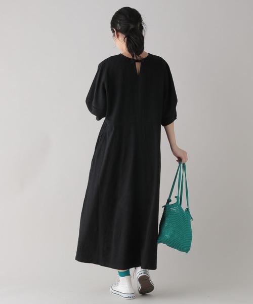 studio CLIP（スタディオクリップ）の「《Natural by studio CLIP》ランタンスリーブワンピース（ワンピース・レディース・ベージュ/ブラック・FREE）」の7枚目の写真