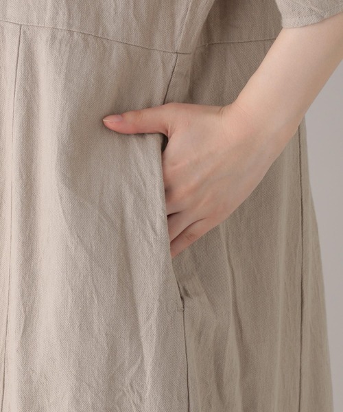 studio CLIP（スタディオクリップ）の「《Natural by studio CLIP》ランタンスリーブワンピース（ワンピース・レディース・ベージュ/ブラック・FREE）」の11枚目の写真